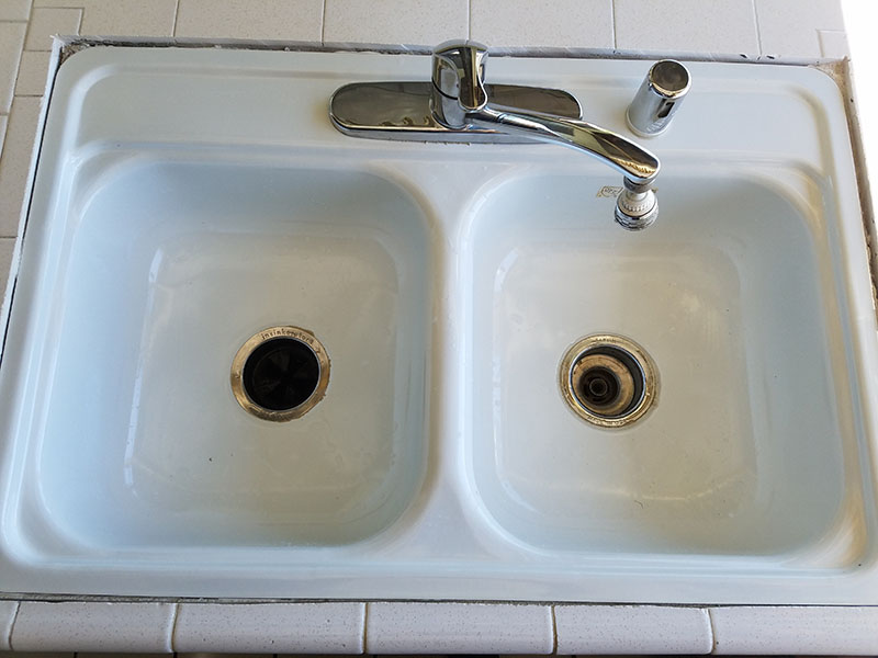 Sink we cut out and replaced in an existing tile countertop 2