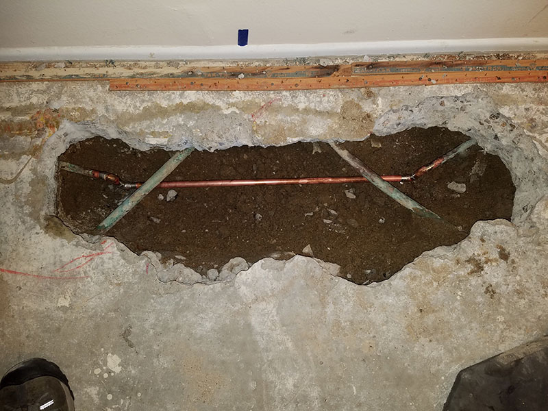 Slab leaks located and repaired