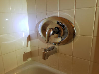 New fixtures installed in existing situations. This one replaced a 3 handle valve. 