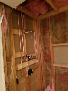New plumbing for showers